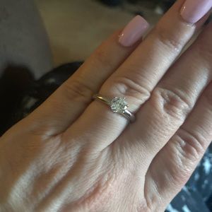 1/2 ct cubic zirconia in 14kt setting